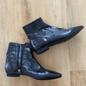 ZARA BLACK LEATHER BOOTS size 38